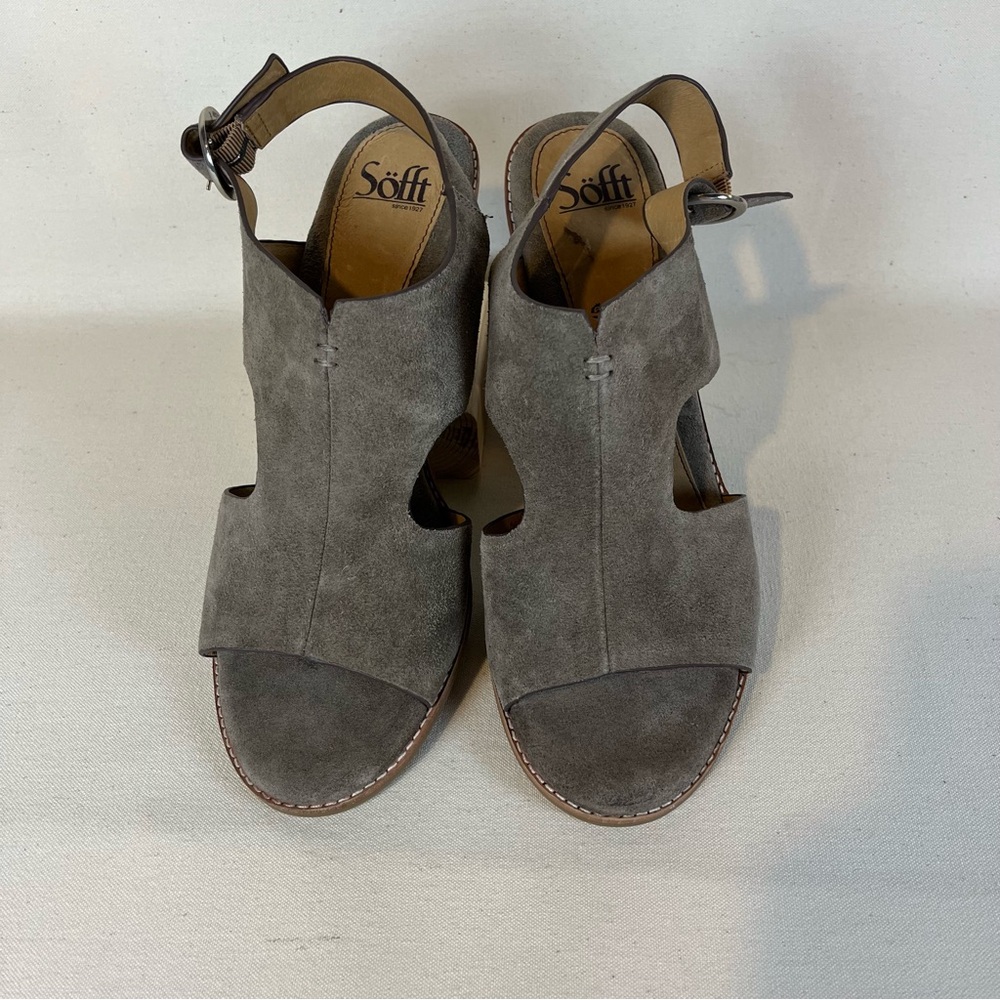 Sofft Women's Taupe‎ Suede Maben Sandals 11 - Picture 2 of 13